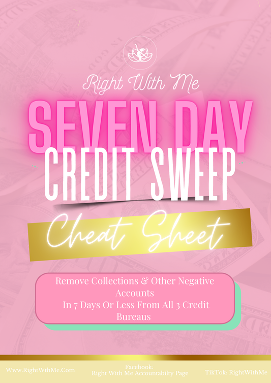 Right With Me 7 Day Credit Sweep Sheet